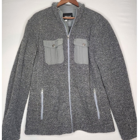 Marmot‎ Halsey Jacket Men's XL Gray Fleece Coolmax Technology Medium 43980